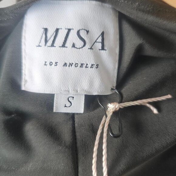 MISA LOS ANGELES OLIVE GREEN WRAP MAXI DRESS | SILKY DRAPE | SIZE S – NWT - Picture 4 of 4